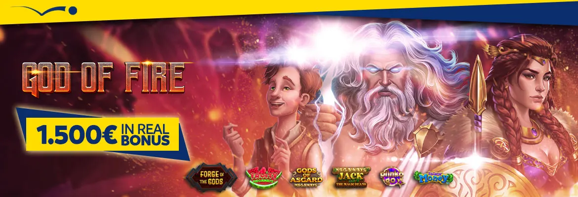 Promozione Casinò God Of Fire 1.500 euro in Real Bonus