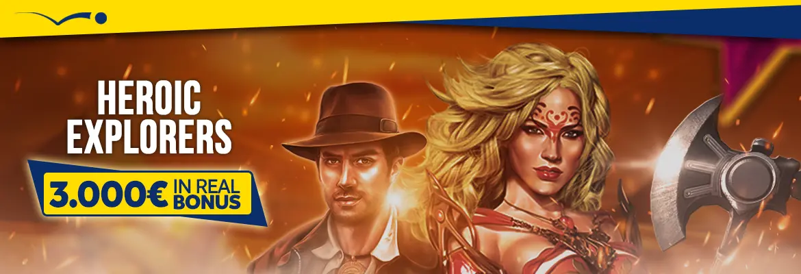 Promozione Casinò Heroic Explorers 3.000 euro in Real Bonus