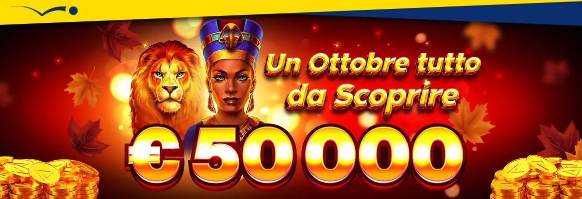 Promozione Casinò Un ottobre da scoprire 50.000 euro in Real Bonus