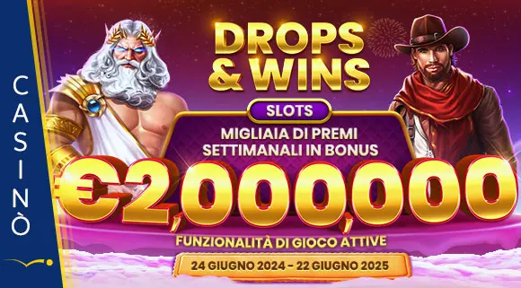 Promozione Drops and Wins 2 milioni di euro in Bonus