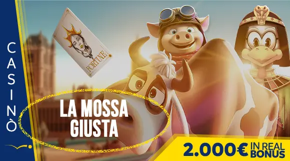 Promozione Casinò La Mossa Giusta 2.000 euro in Real Bonus