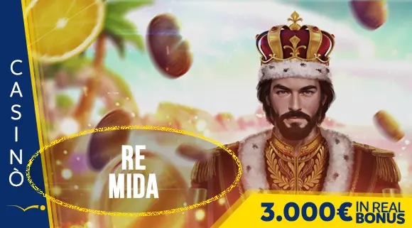 Promozione Casinò Re Mida 3.000 euro in Real Bonus